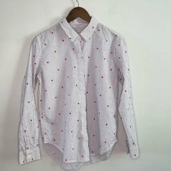 RAILS blouse, Taylor Girona Stripe with red Hearts, XS - Picture 3 of 4